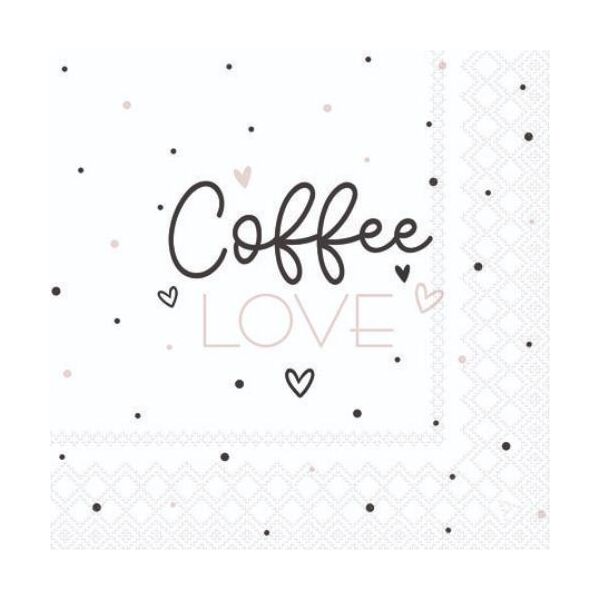 Servietten Cocktail 25x25cm 3-Lagig 20 Servietten Kaffeeliebe Napkin 25 Coffee love
