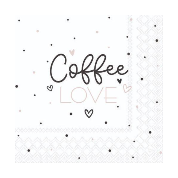 Servietten Cocktail 25x25cm 3-Lagig 20 Servietten Kaffeeliebe Napkin 25 Coffee love
