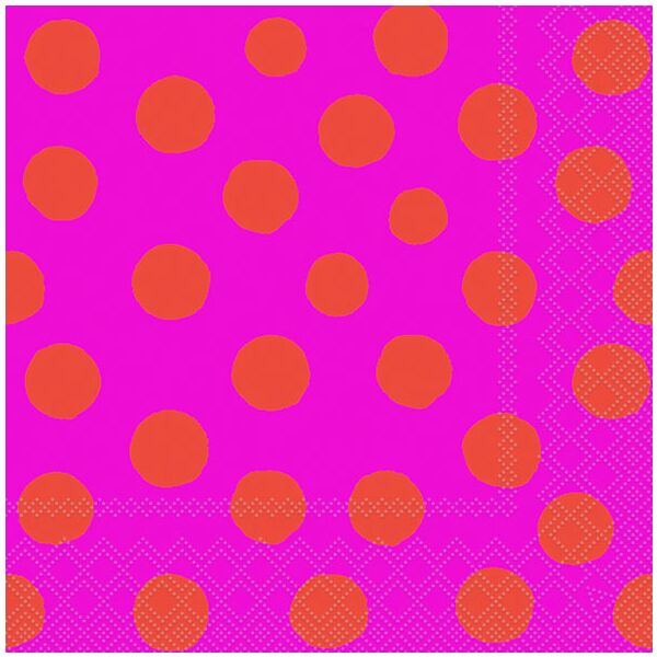 Servietten Lunch 33x33cm 3-Lagig 20 Servietten Punkte orange pink Napkin 33 Polka dots orange/pink