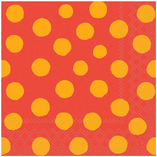 Servietten Lunch 33x33cm 3-Lagig 20 Servietten Punkte gelb orange Napkin 33 Polka dots yellow/orange