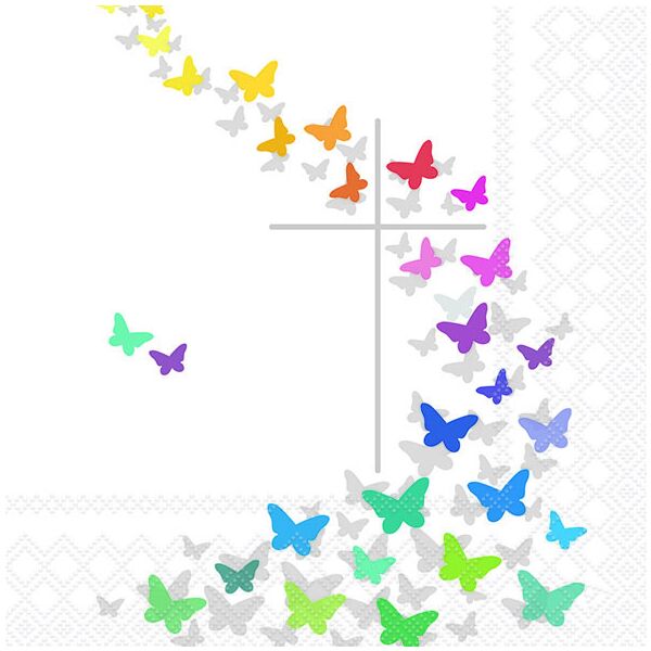 Servietten Lunch 33x33cm 3-Lagig 20 Servietten Kommunion Kreuz Schmetterlinge Napkin 33 Communion butterflies