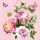 Servietten Lunch 33x33cm 3-Lagig 20 Servietten Rosenstrauch rosa Napkin 33 Peony bouquet