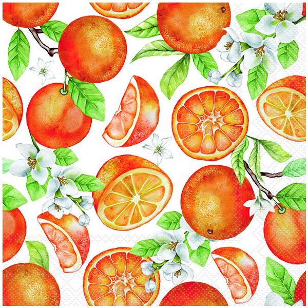Servietten Lunch 33x33cm 3-Lagig 20 Servietten Orangen Napkin 33 Juicy oranges