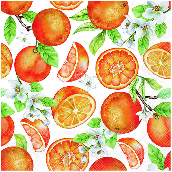 Servietten Lunch 33x33cm 3-Lagig 20 Servietten Orangen Napkin 33 Juicy oranges