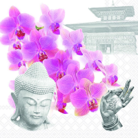 Servietten Lunch 33x33cm 3-Lagig 20 Servietten Buddha...