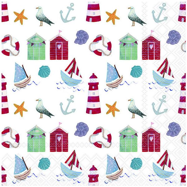 Servietten Lunch 33x33cm 3-Lagig 20 Servietten Maritime Symbole Napkin 33 Nautical items