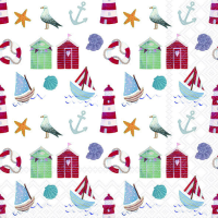 Servietten Lunch 33x33cm 3-Lagig 20 Servietten Maritime...