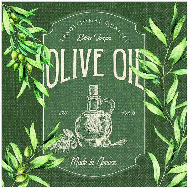 Servietten Lunch 33x33cm 3-Lagig 20 Servietten Olivenöl Napkin 33 Olive oil