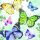 Servietten Lunch 33x33cm 3-Lagig 20 Servietten Schmetterlinge grün Napkin 33 Fluttering butterflies aqua