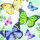 Servietten Lunch 33x33cm 3-Lagig 20 Servietten Schmetterlinge grün Napkin 33 Fluttering butterflies aqua