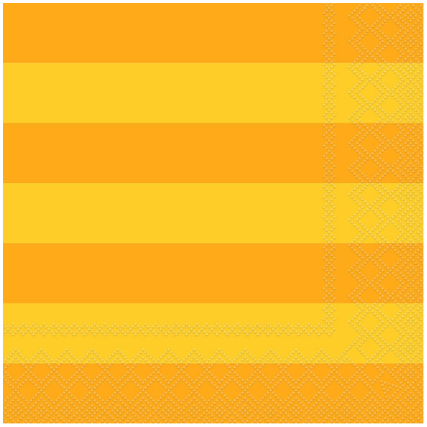 Servietten Lunch 33x33cm 3-Lagig 20 Servietten Streifen gelbtöne Napkin 33 Block stripe yellow