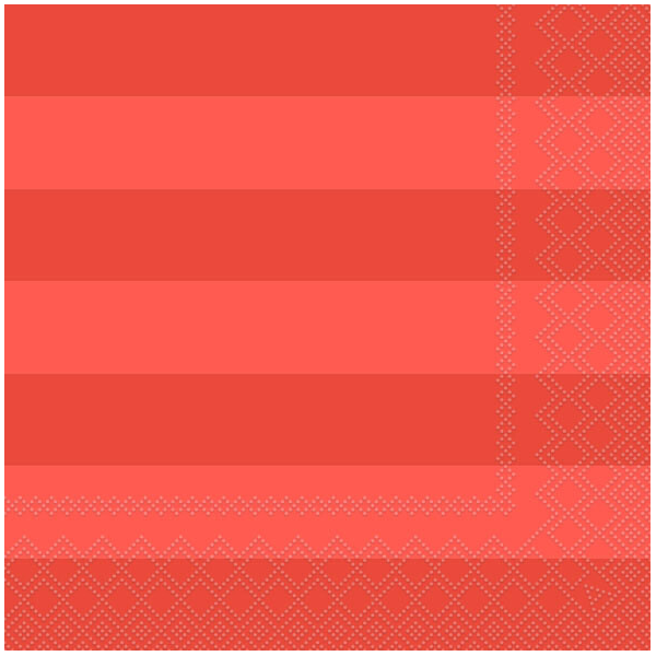 Servietten Lunch 33x33cm 3-Lagig 20 Servietten Streifen orange rot Napkin 33 Block stripe orange