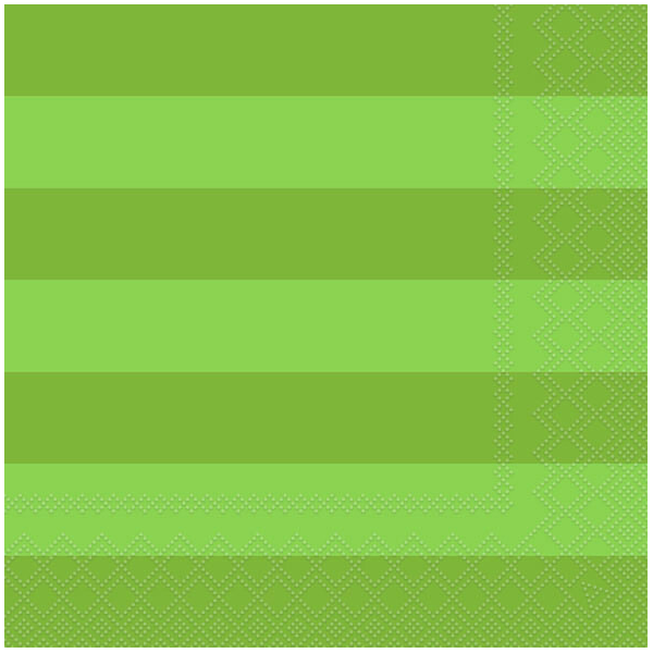 Servietten Lunch 33x33cm 3-Lagig 20 Servietten Streifen grün Napkin 33 Block stripe green