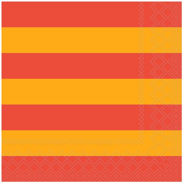 Servietten Lunch 33x33cm 3-Lagig 20 Servietten Streifen gelb orange Napkin 33 Block stripe yellow/orange