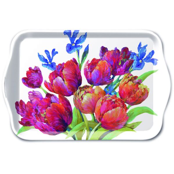 Serviertablett aus Melamin Tulpenstrauß Tray melamine 13x21 cm Tulips of joy