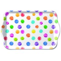 Serviertablett aus Melamin bunte Punkte Tray melamine...