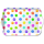 Serviertablett aus Melamin bunte Punkte Tray melamine 13x21 cm Polka dots white