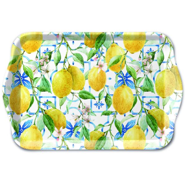 A Serviertablett aus Melamin Mediterrane Zitronen Tray melamine 13x21 cm Mediterranean lemons