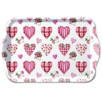 Serviertablett aus Melamin Herzen Blumen Valentinstag...