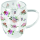 Doppelwandiger Glasbecher Ø 8,5 h 11 cm Röschen Double-walled glass 0.35 L Charlotte white