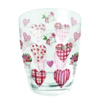 Wasserglas Ø 8 h 9 cm Herzen Blumen Valentinstag...