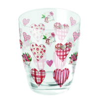 Wasserglas Ø 8 h 9 cm Herzen Blumen Valentinstag...