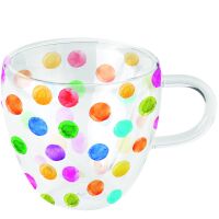 A Doppelwandiger Glasbecher Ø 10 h 9,5 cm bunte...