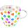 A Doppelwandiger Glasbecher Ø 10 h 9,5 cm bunte Punkte Double-walled glass 0.2 L Polka dots white