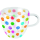 A Doppelwandiger Glasbecher Ø 10 h 9,5 cm bunte Punkte Double-walled glass 0.2 L Polka dots white