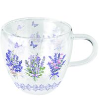 Doppelwandiger Glasbecher Ø 10 h 9,5 cm Lawendel...