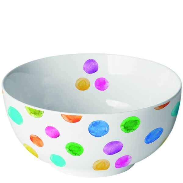 A Schale Schälchen Schüssel Ø 14 h 6,5 cm bunte Punkte Bowl Polka dots white