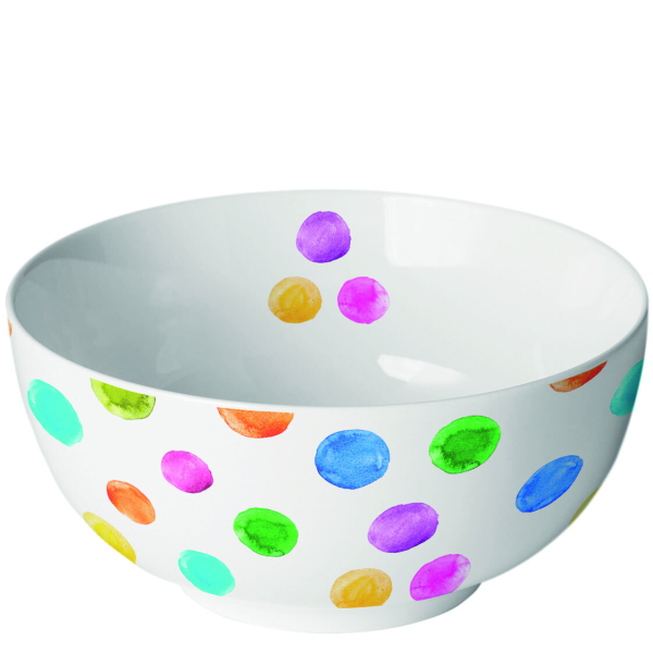 A Schale Schälchen Schüssel Ø 14 h 6,5 cm bunte Punkte Bowl Polka dots white
