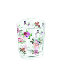Teelichtglas bedruckt Ø 5,5 h 6,6 cm Röschen...