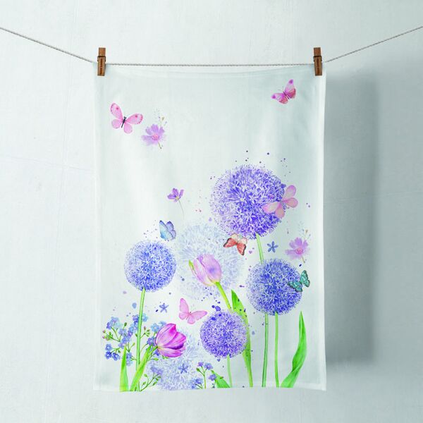 A Geschirrtuch Küchenhandtuch 50x70cm Pusteblumen Schmetterlinge Kitchen towel Flower beauty