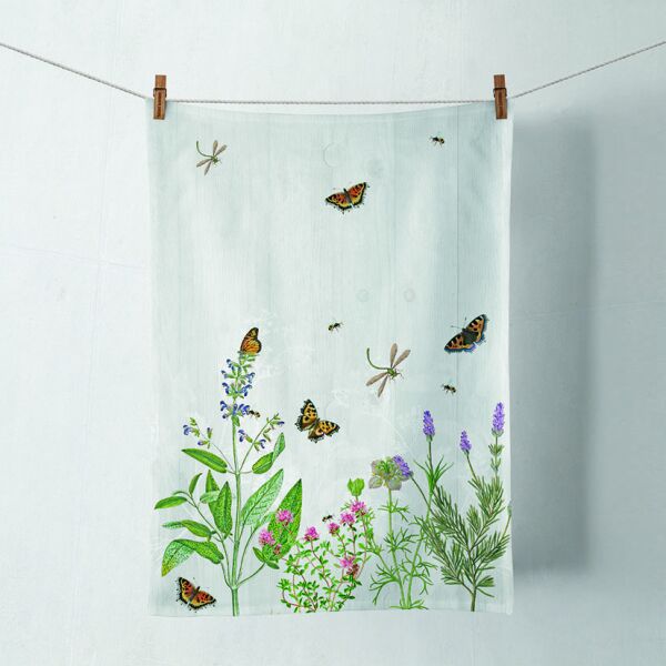 Geschirrtuch Küchenhandtuch 50x70cm Kräutergarten Kitchen towel Herb garden