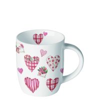 Becher Ø 7 Höhe 8,5 cm Herzen Blumen...