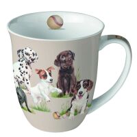 Becher Ø 10cm Höhe 10,5 cm Hunde Welpen...