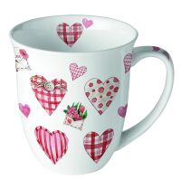 Becher Ø 10cm Höhe 10,5 cm Herzen Blumen...