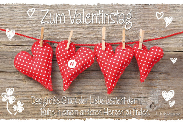 Valentinstag - Glückwunschkarte im Format 11,5 x 17 cm mit Briefumschlag
