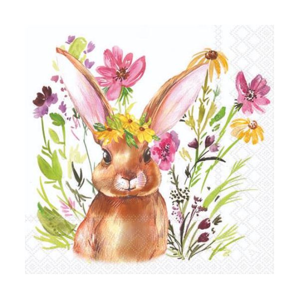 Servietten Cocktail 25x25cm 3-Lagig 20 Servietten  Ostern Hase Kaninchen Napkin 25 Girl bunny