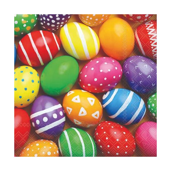 Servietten Cocktail 25x25cm 3-Lagig 20 Servietten  Ostern bunte Eier Napkin 25 Painted Easter eggs
