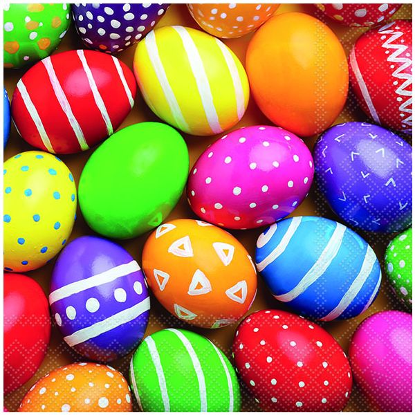 Servietten Lunch 33x33cm 3-Lagig 20 Servietten Ostern bunte Eier Napkin 33 Painted Easter eggs