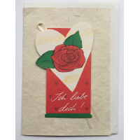 Valentinstag Ich liebe dich Rose auf Herz Grußkarte...