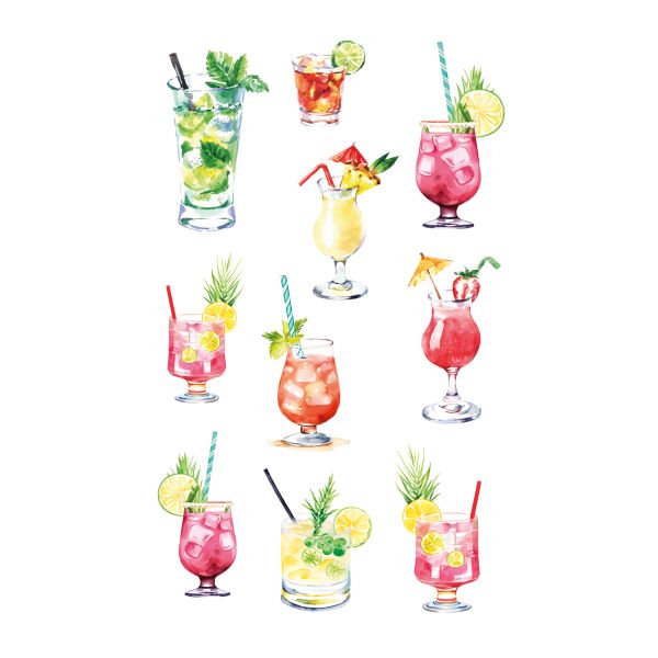 Sticker Aufkleber Fruchtcocktails Getränke