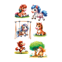 Sticker Aufkleber Süße Ponys Pferde Glitzer