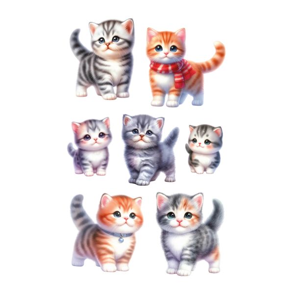 Sticker Aufkleber Süße Katzen Glitzer, 2,29