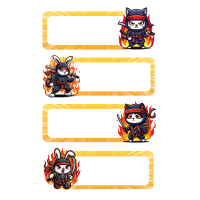 Sticker Buchetikett Aufkleber NINJAS Feuer