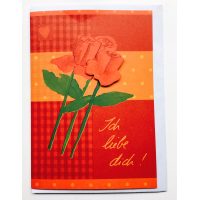 Ich liebe Dich Grußkarte mit Briefumschlag Rosen...