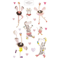 Sticker Turnowsky Aufkleber Zebra Maus Flamingo Herzen