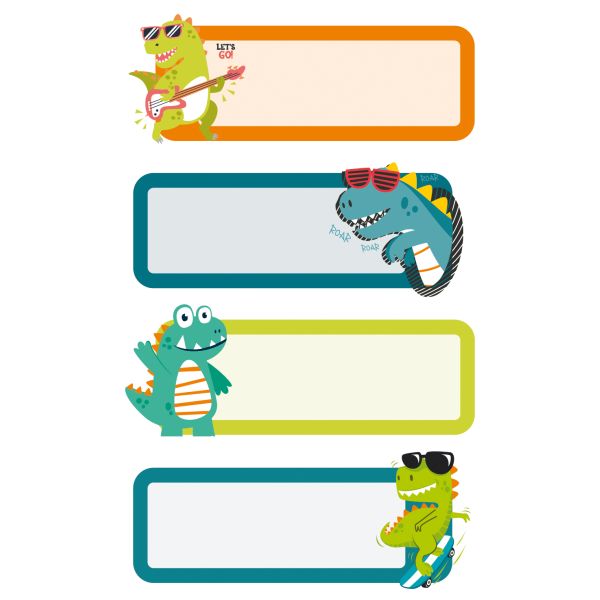 Sticker Buchetikett Aufkleber Dinosaurier